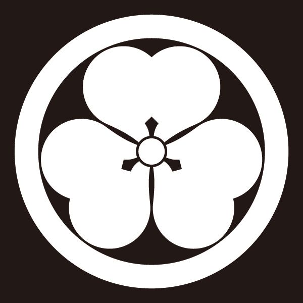 貼り紋　丸に片喰